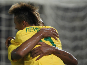 Neymar comemorando